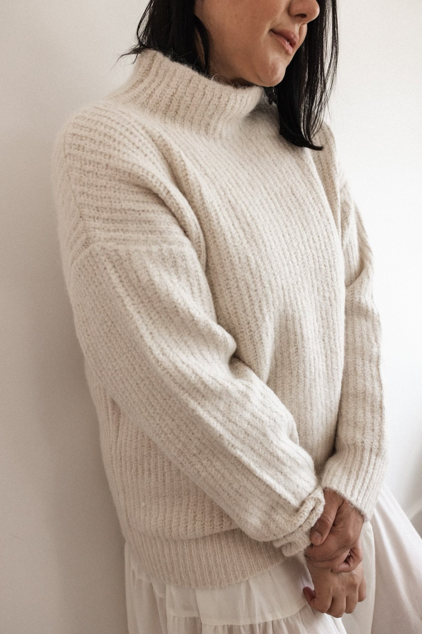 Isabel Wool Blend Mock Neck Sweater