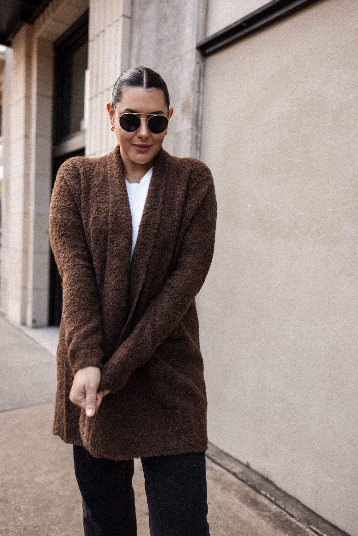 Open Front Shawl Cardigan