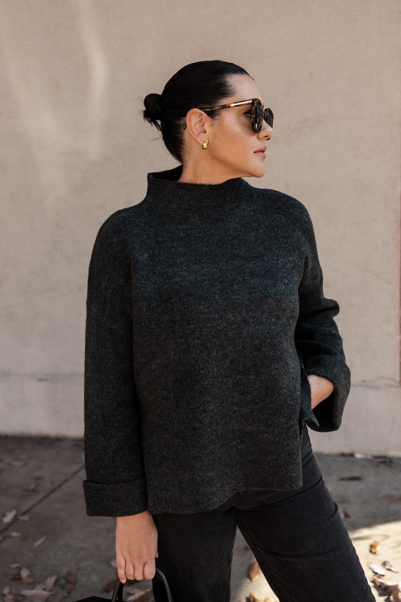 Mock Neck Boxy Sweater