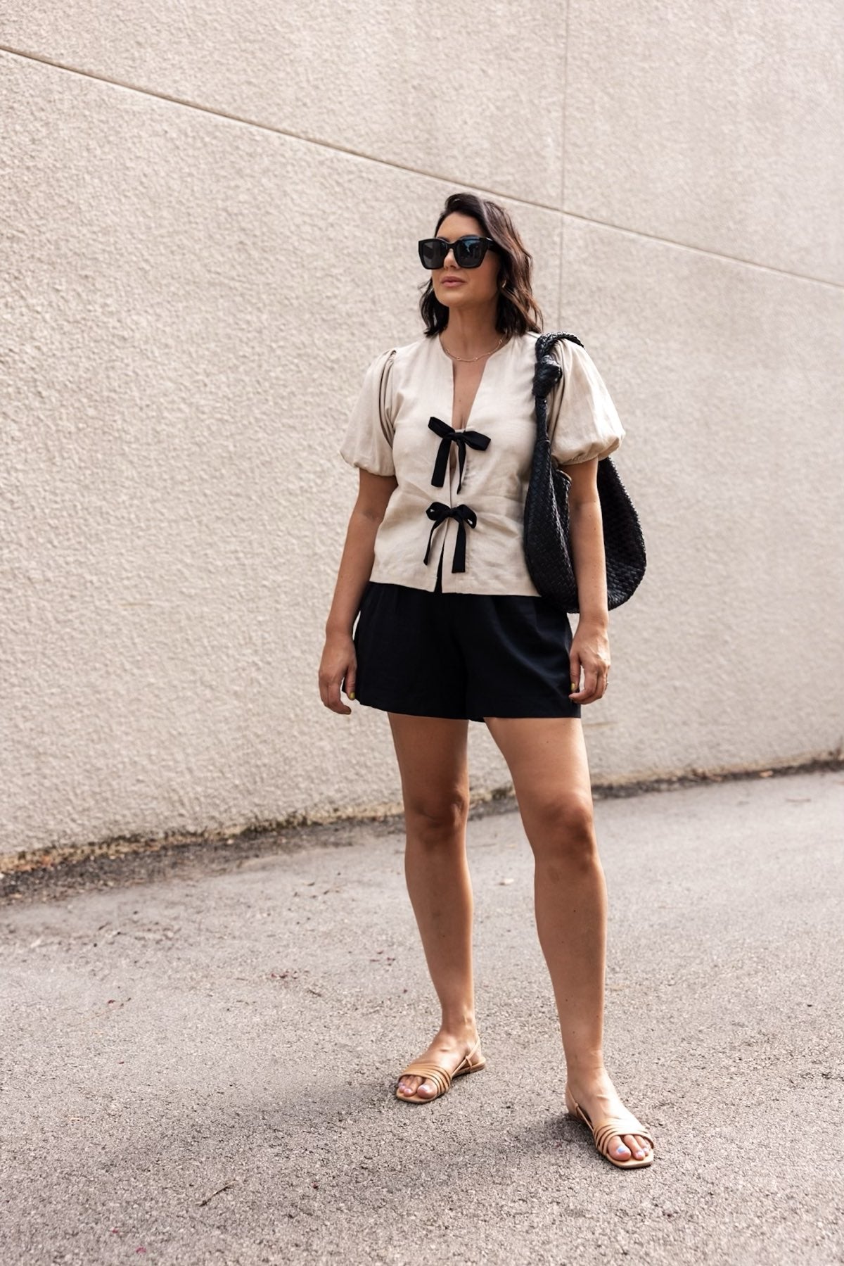 Linen Tie Blouse