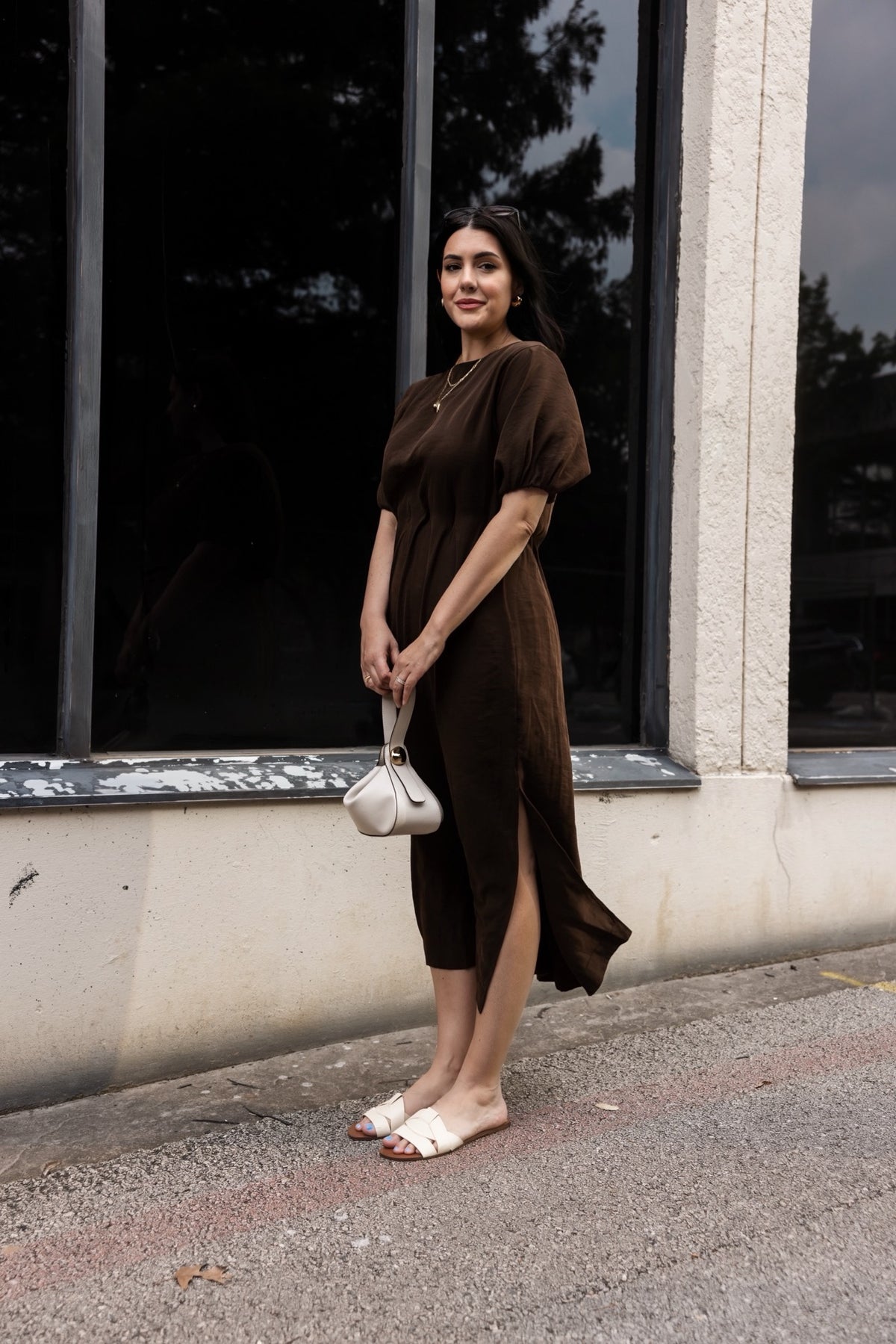 Puff Sleeve Midi Dress