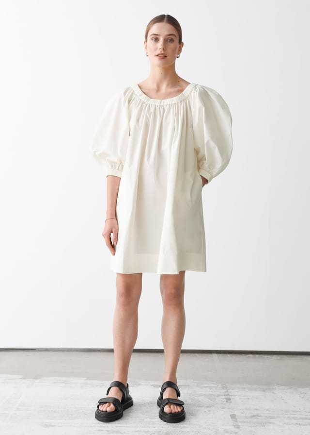 Puff Sleeve Mini A Line Dress