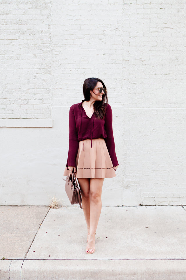 'Mari' Pleated Knit Skirt