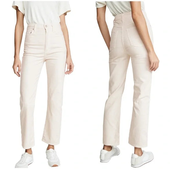 Pinch Waist High Rise Kick Pants in Cords