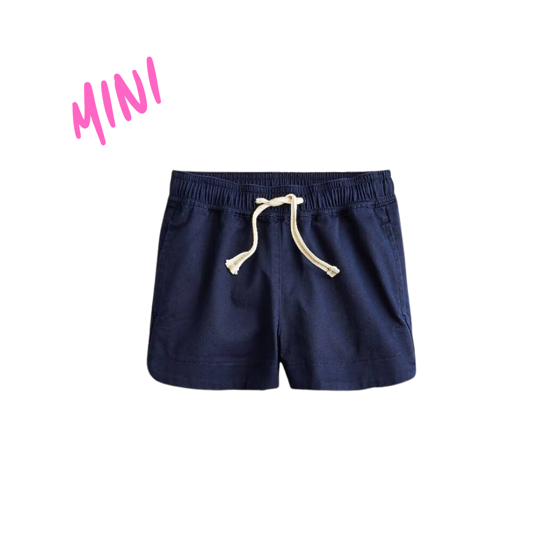 Girls' fishtail-hem short in navy chino