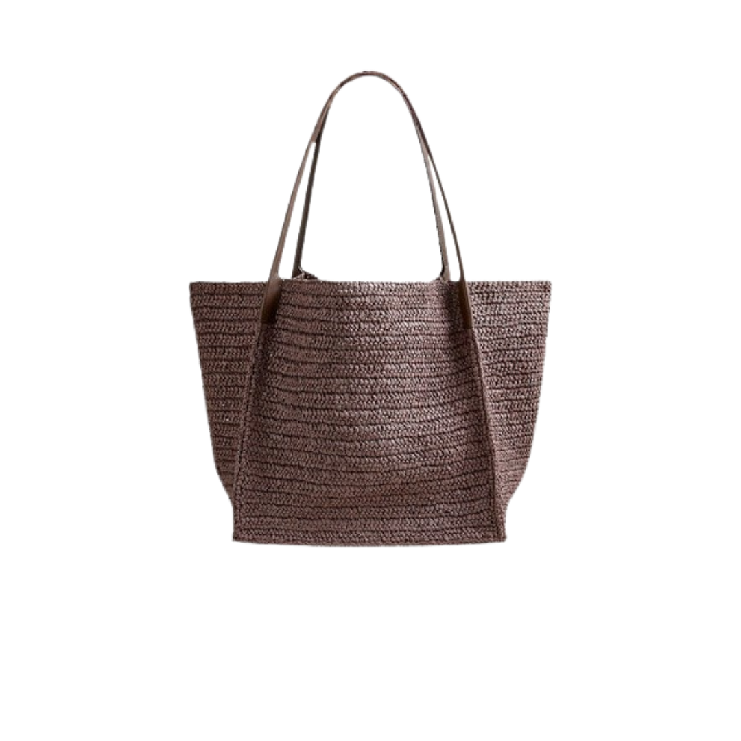 Large handknotted packable tote bag