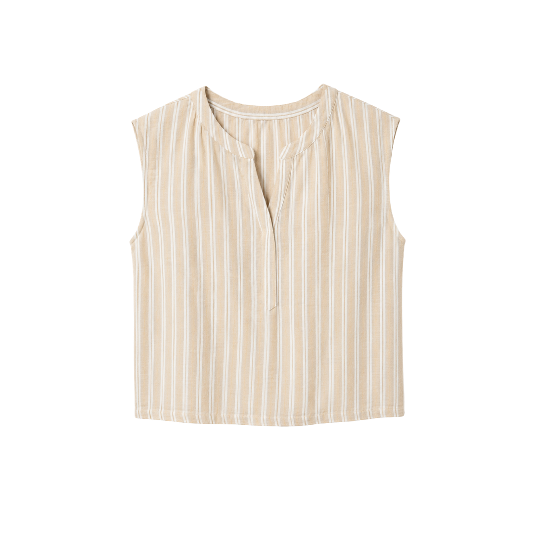 Striped V Neck Top