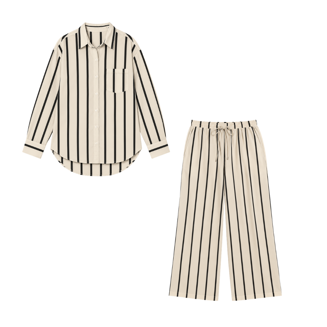 Striped Poplin Set