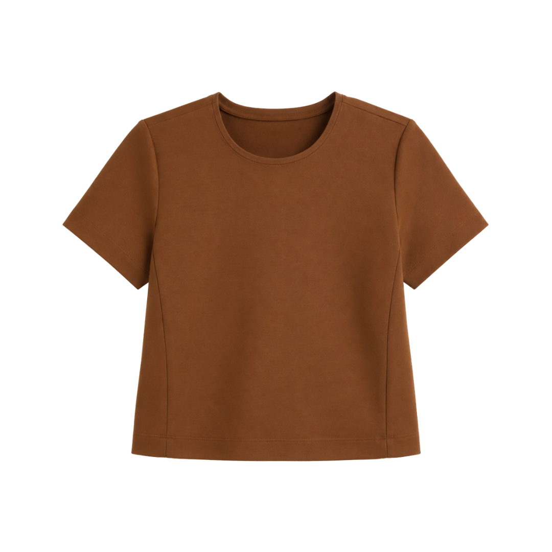 Ponte Crewneck Cropped Tee