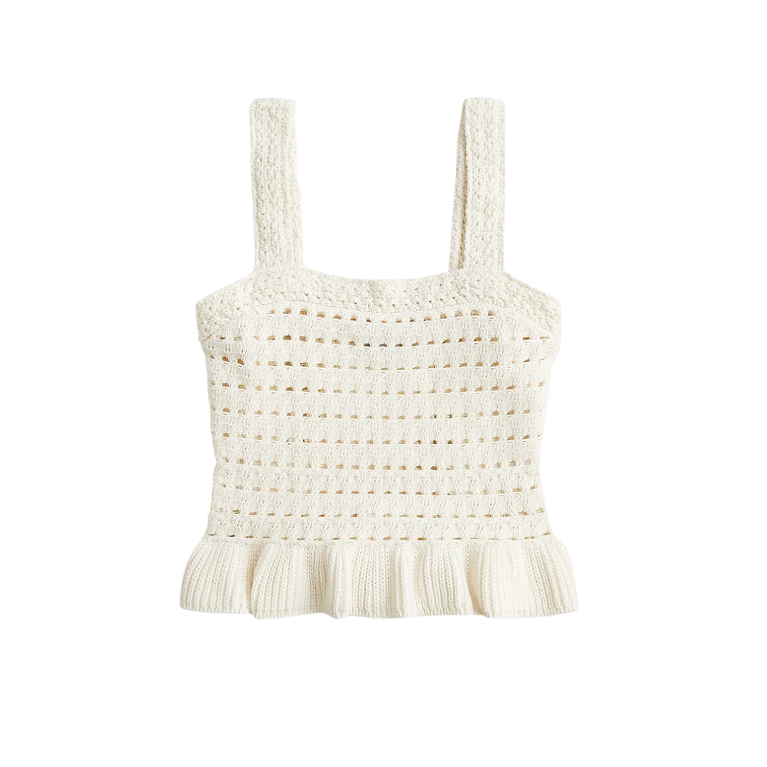 Crochet ruffle sweater-tank
