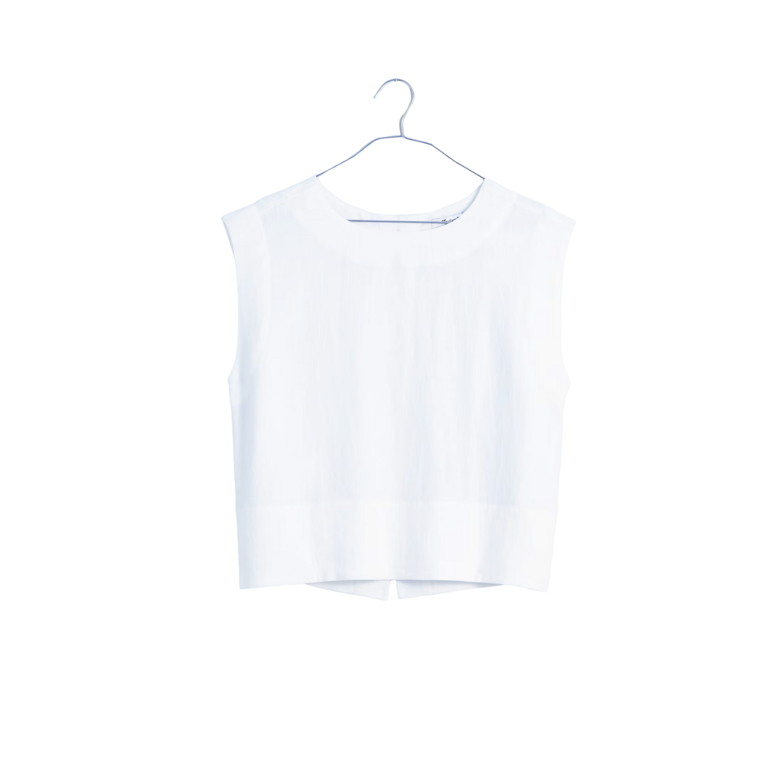 Bateau-Neck Tank in 100% Linen