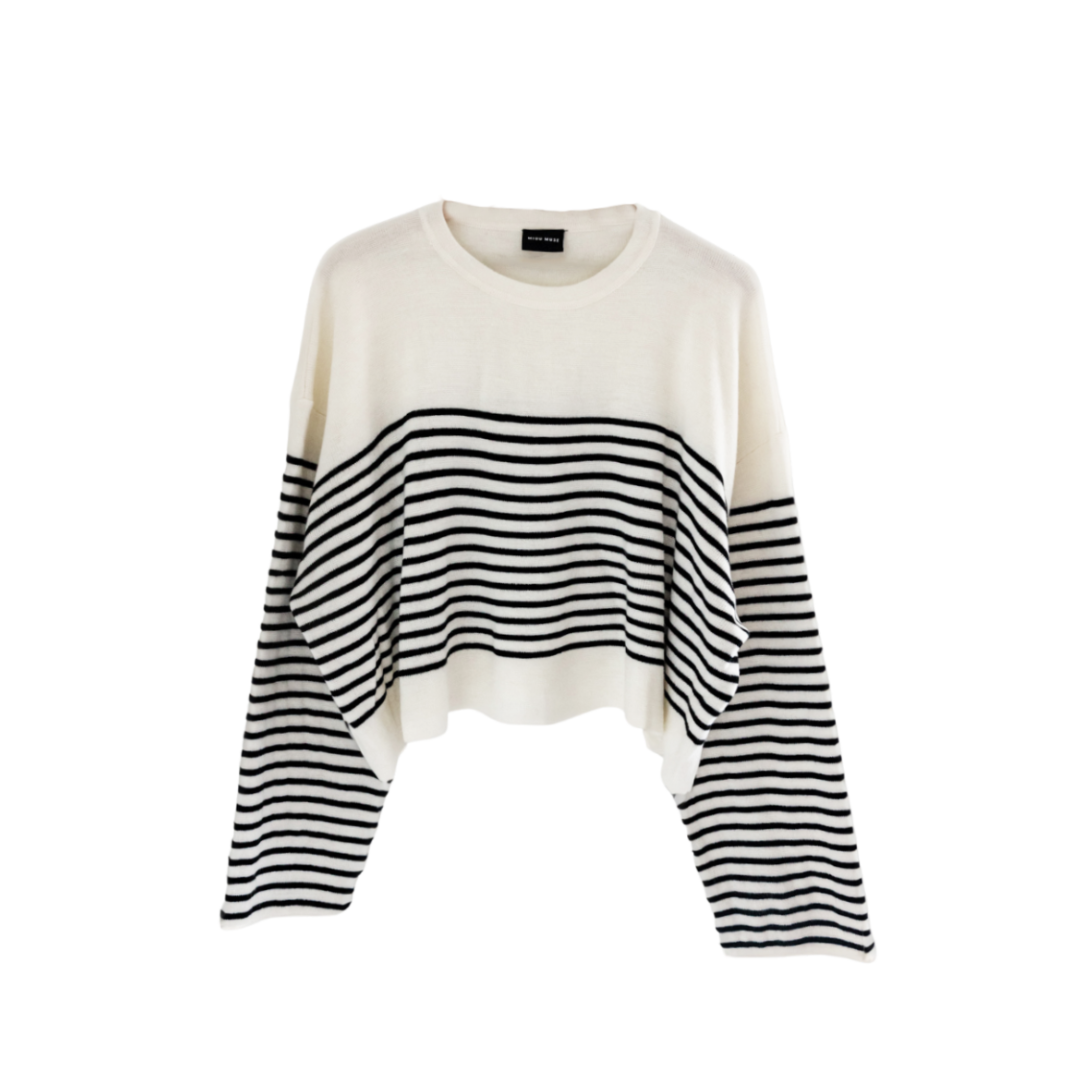 Striped Wide Sleeve Pullover