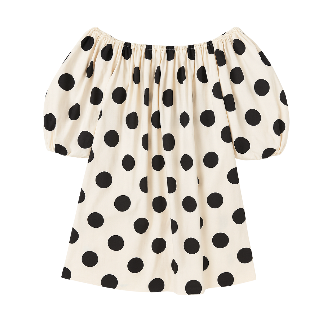 Puff-Sleeve Off-The-Shoulder Mini Dress