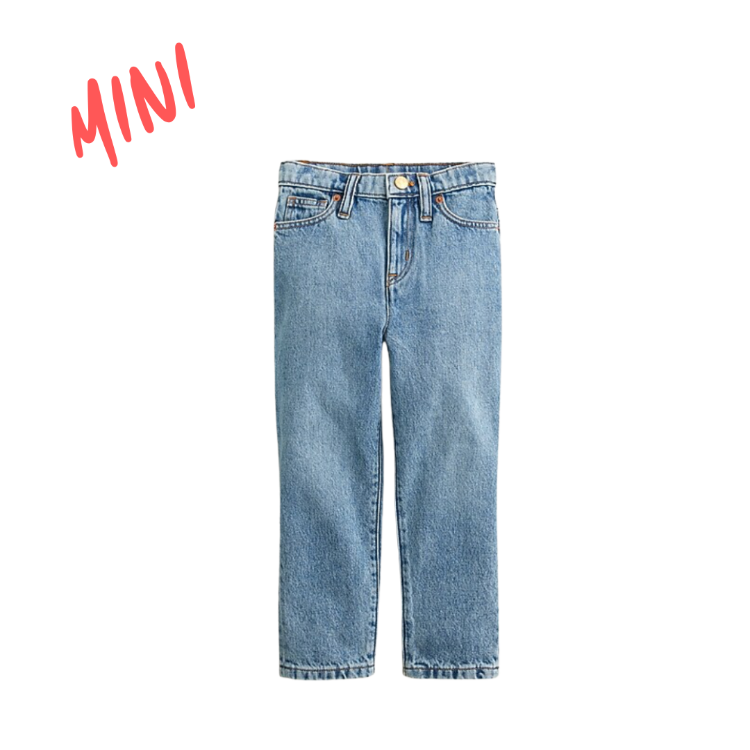 Girls' rigid mom-fit jean