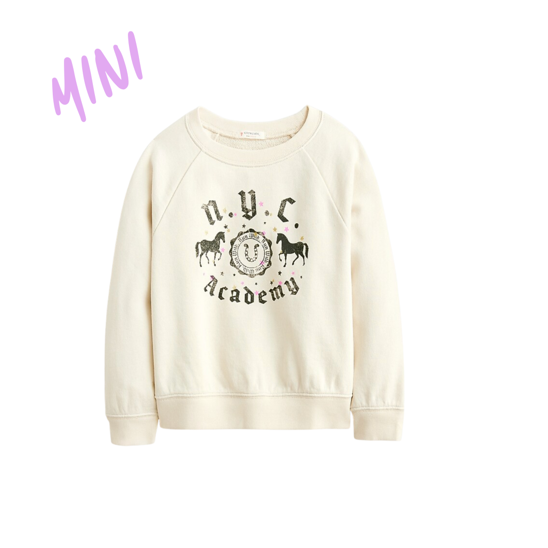 Girls' academy graphic crewneck sweatshirt