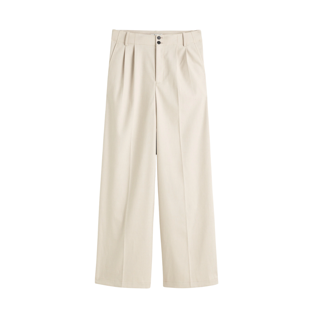 Harlow Wide-Leg Trouser in Brushed Twill