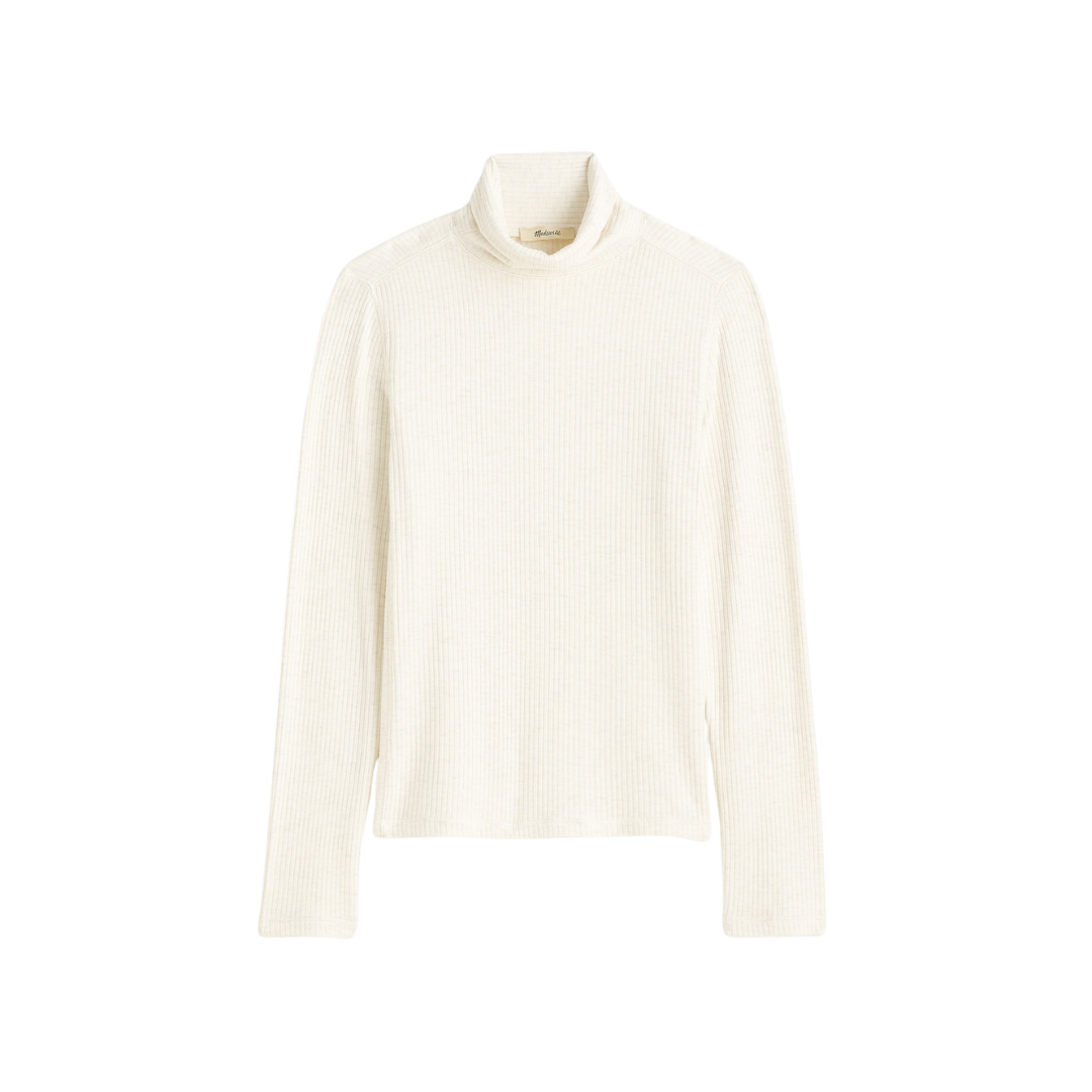 Ribbed Turtleneck Long-Sleeve Tee