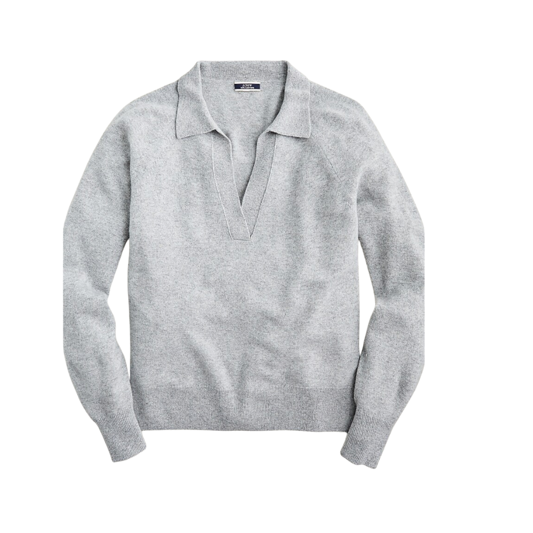 Cashmere collared V-neck sweater