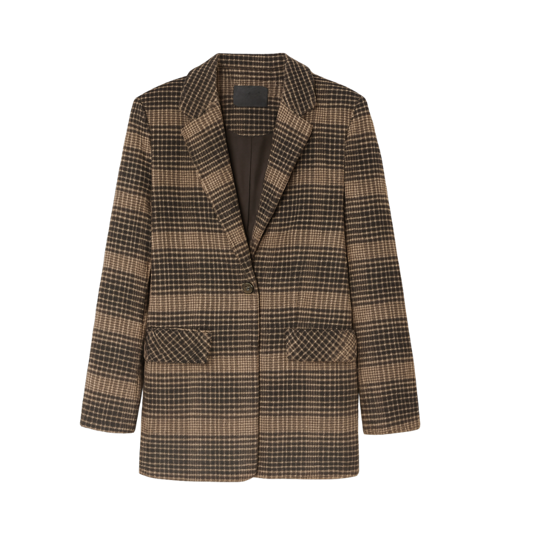 Relaxed Plaid Blazer