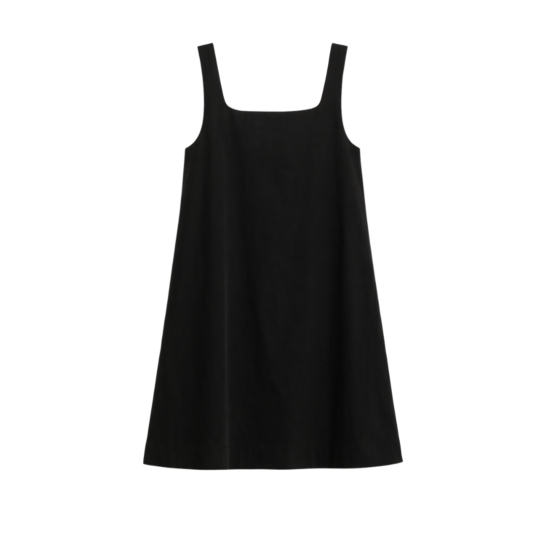 Sleeveless Square-Neck Shift Mini Dress