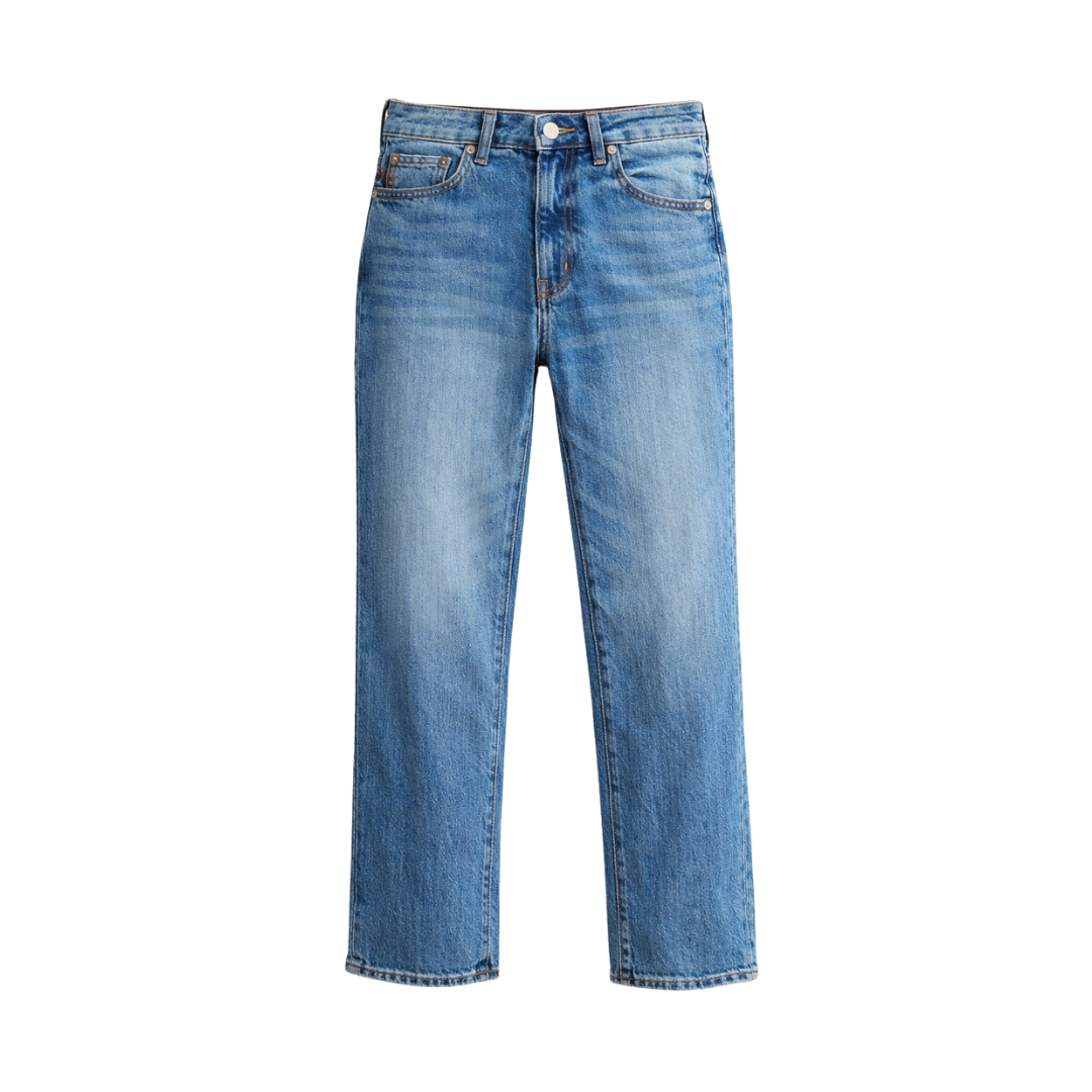 Comfort Stretch High Rise Cropped Straight Jeans