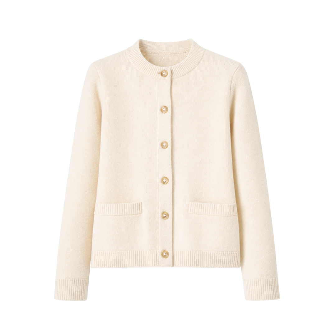 Mongolian Cashmere Structured Cardigan