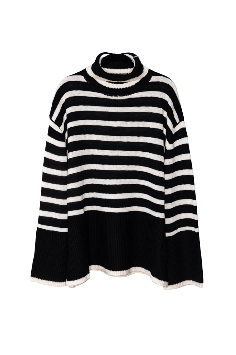 Striped Turtleneck Sweater