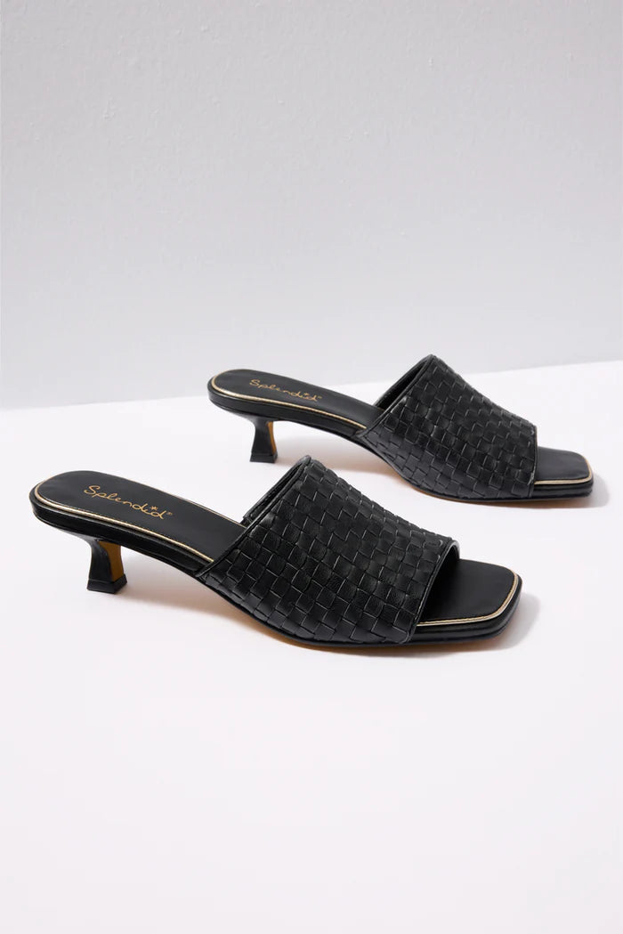 Woven Heeled Mule