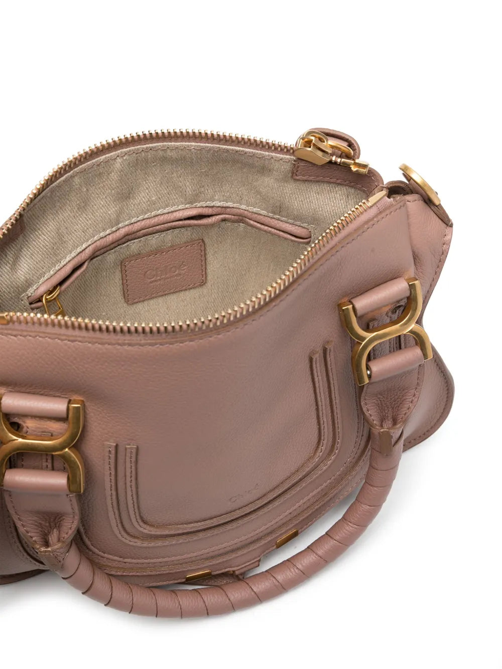 Marcie Medium Double Carry Satchel Bag in Grained Leather