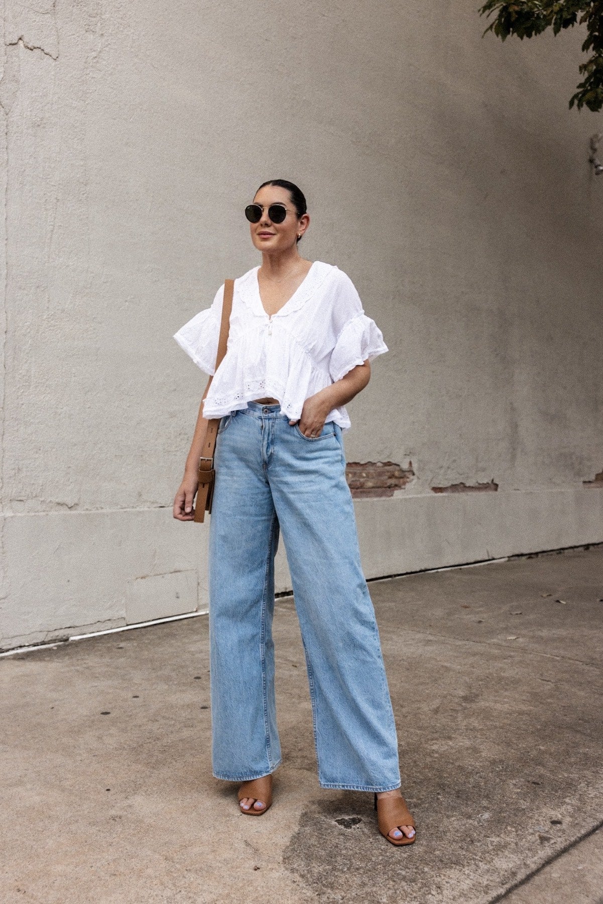 Elle Eyelet Detail Cotton Top