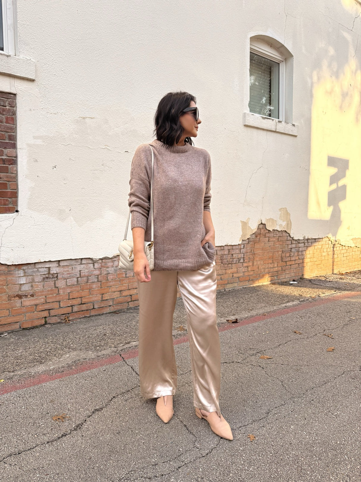 Oversized Crewneck Tunic Sweater