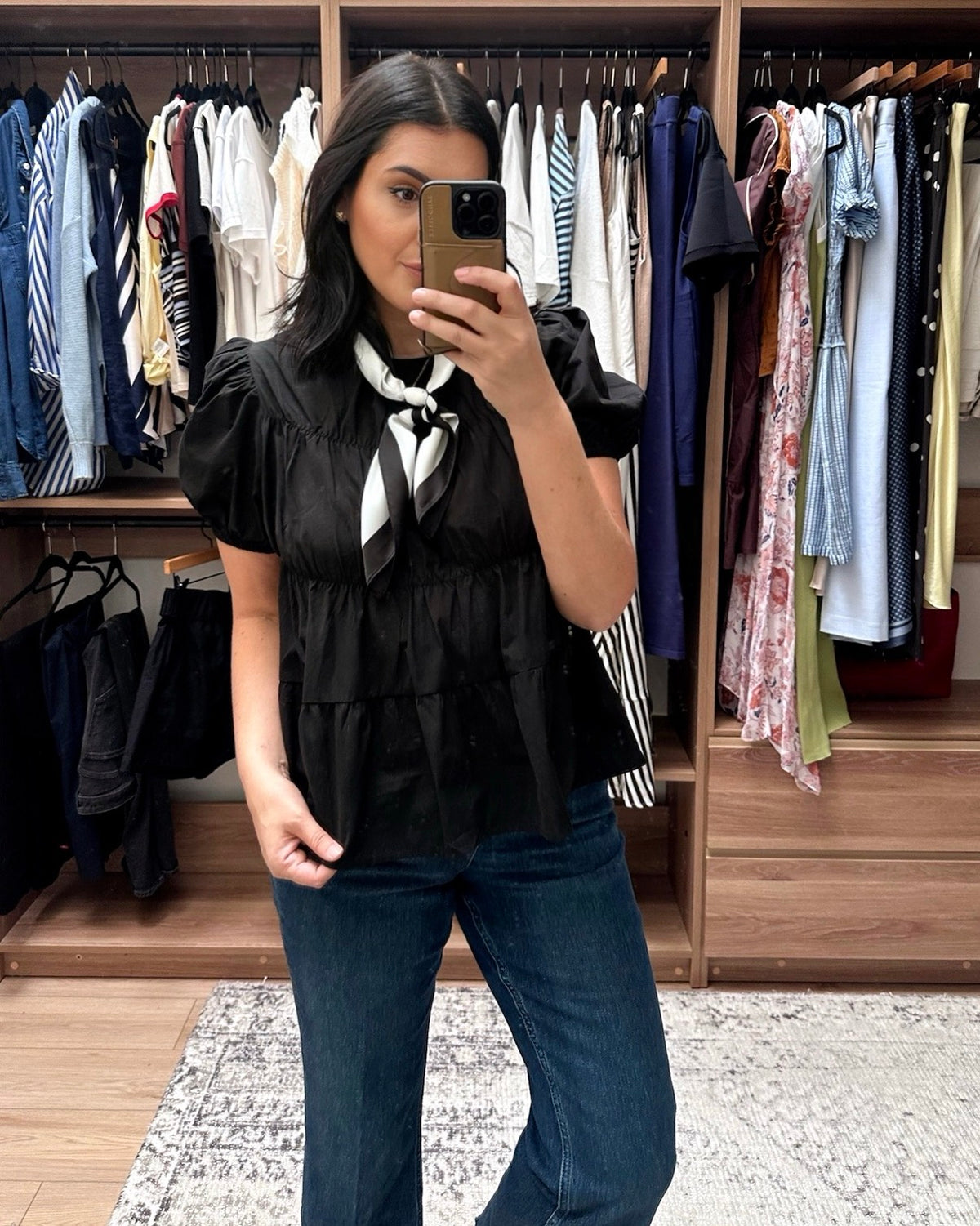 Puff Sleeve Peplum Blouse