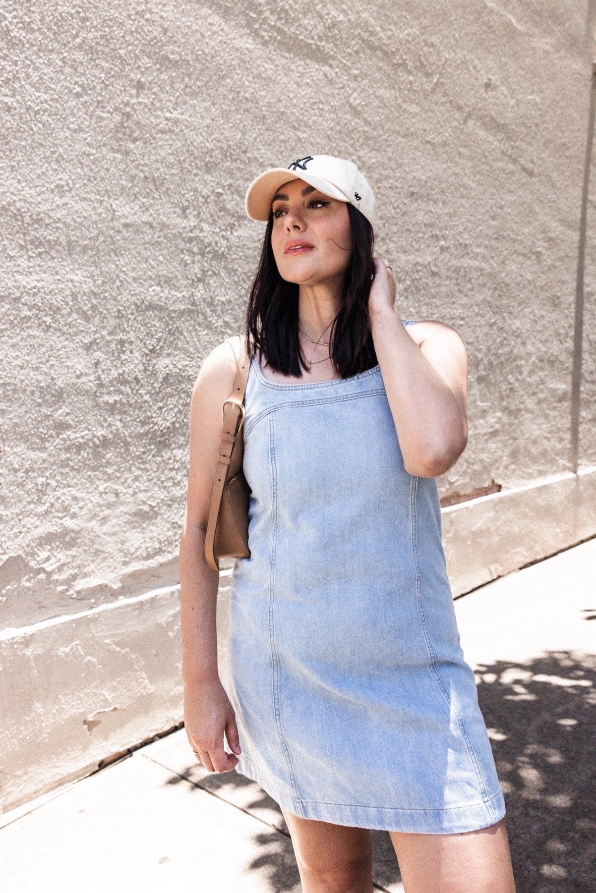 Denim A-Line Sleeveless Mini Dress