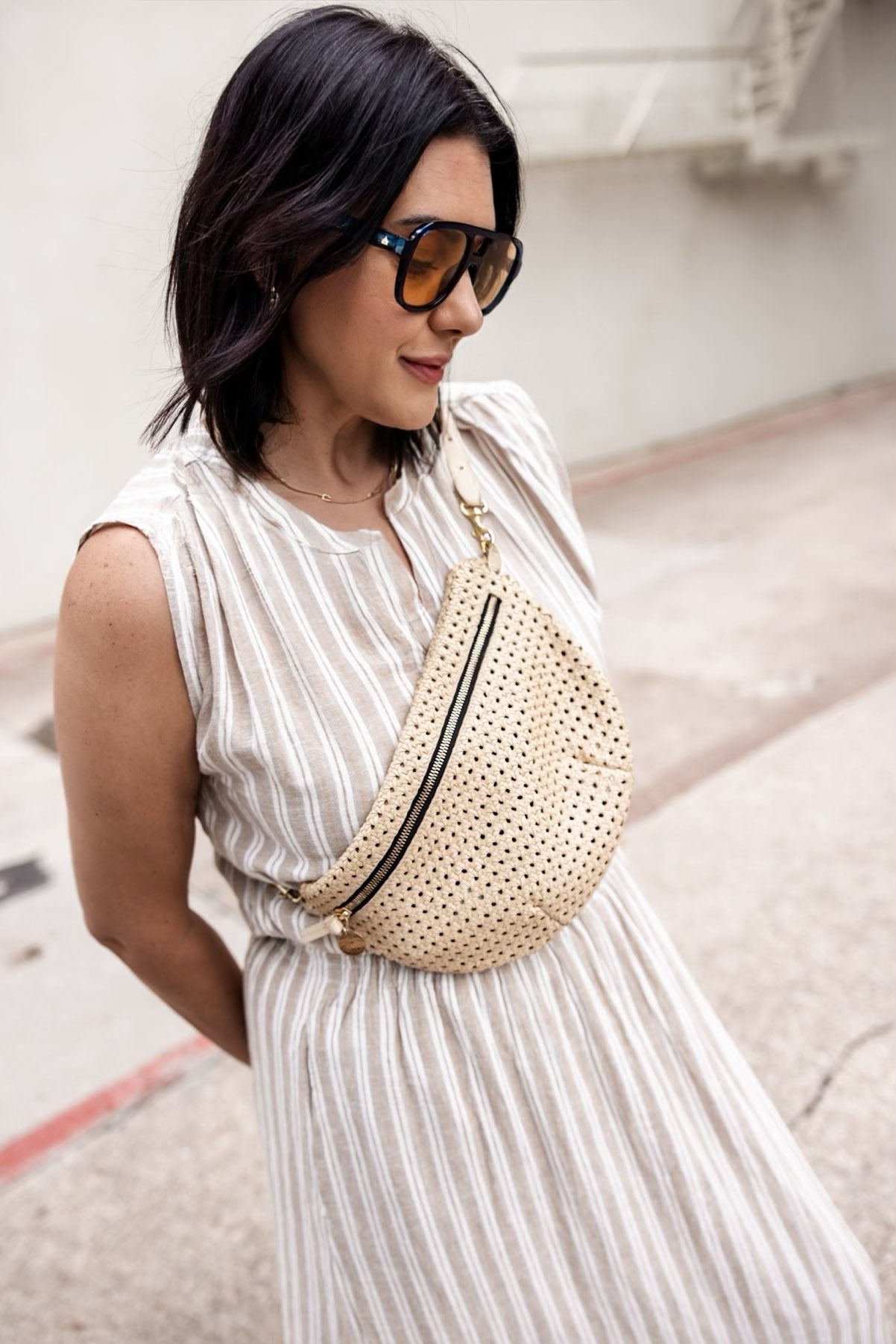 Striped V Neck Top