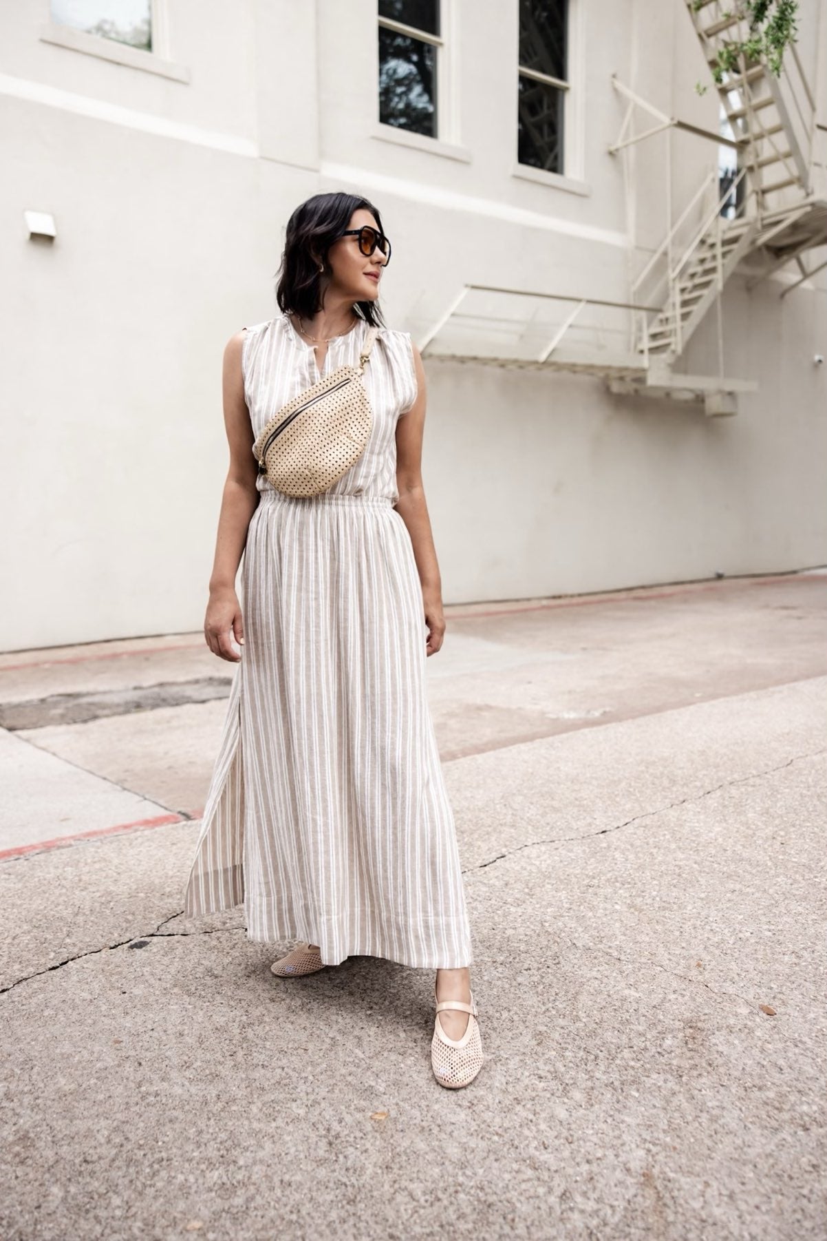 Striped V Neck Top