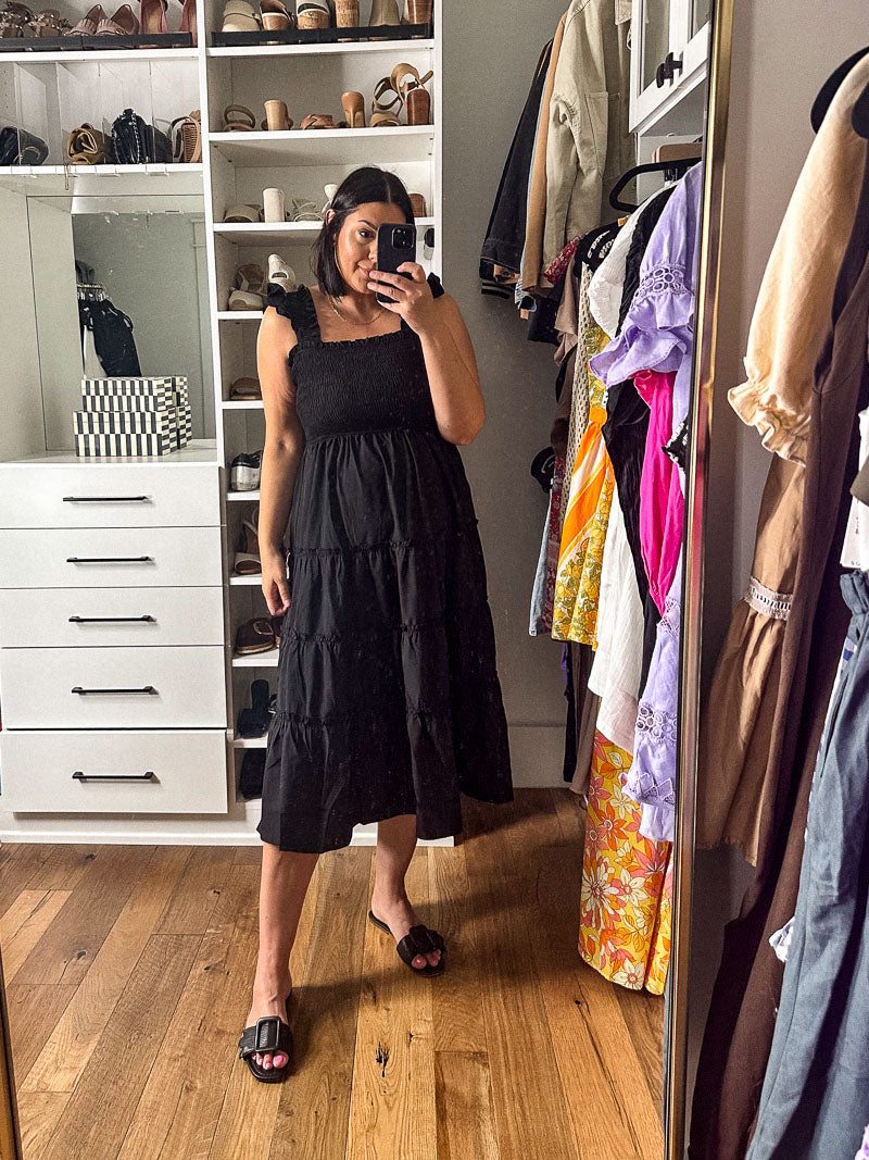 Smocked Tiered Midi Dress