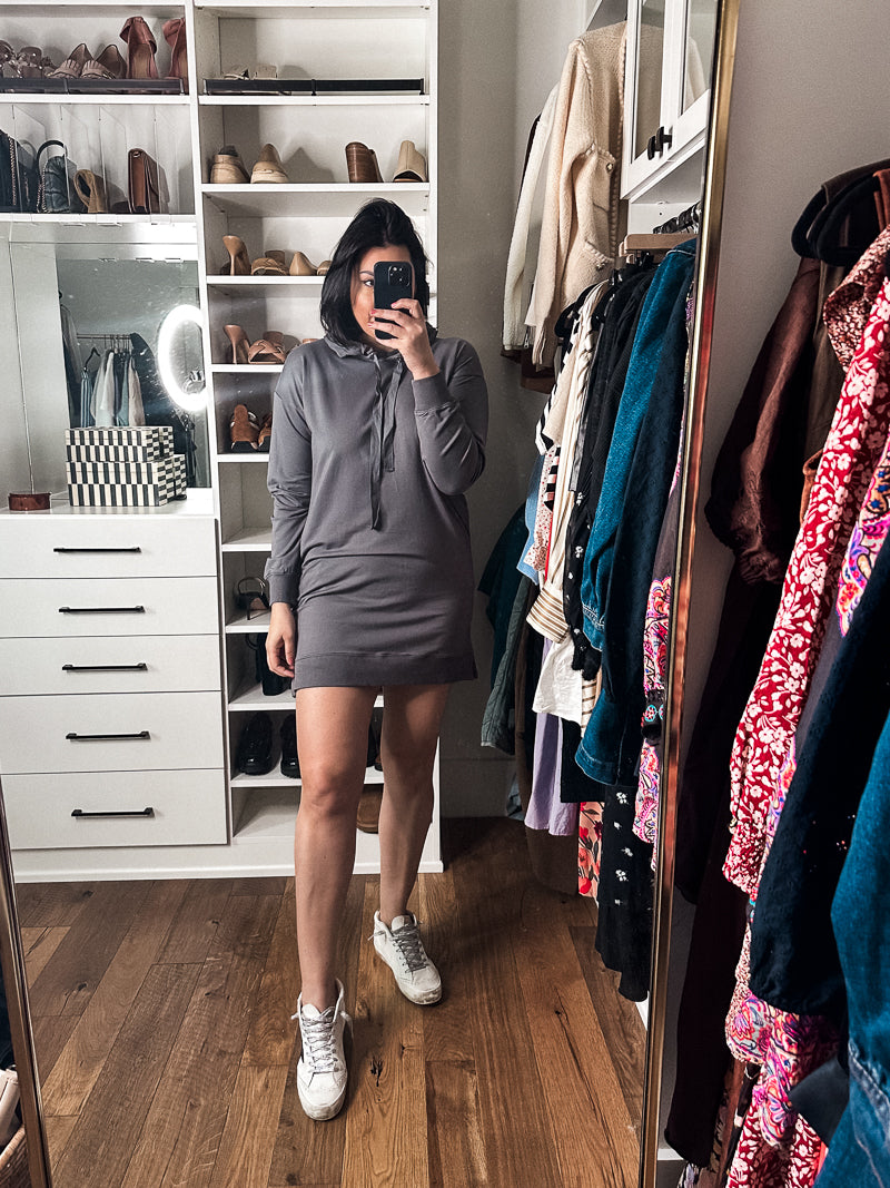 Hooded Mini Sweatshirt Dress