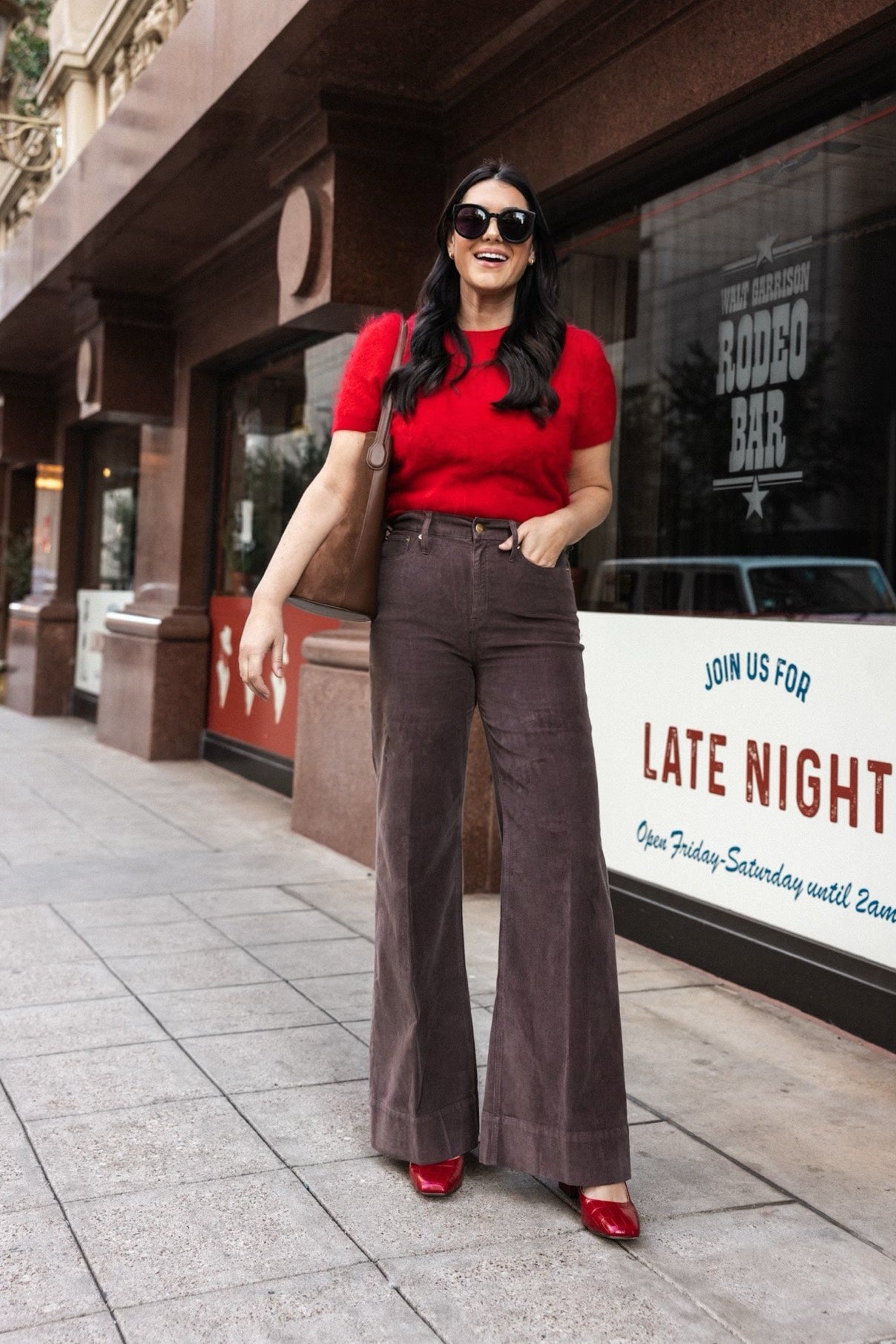 Wide-leg corduroy trouser