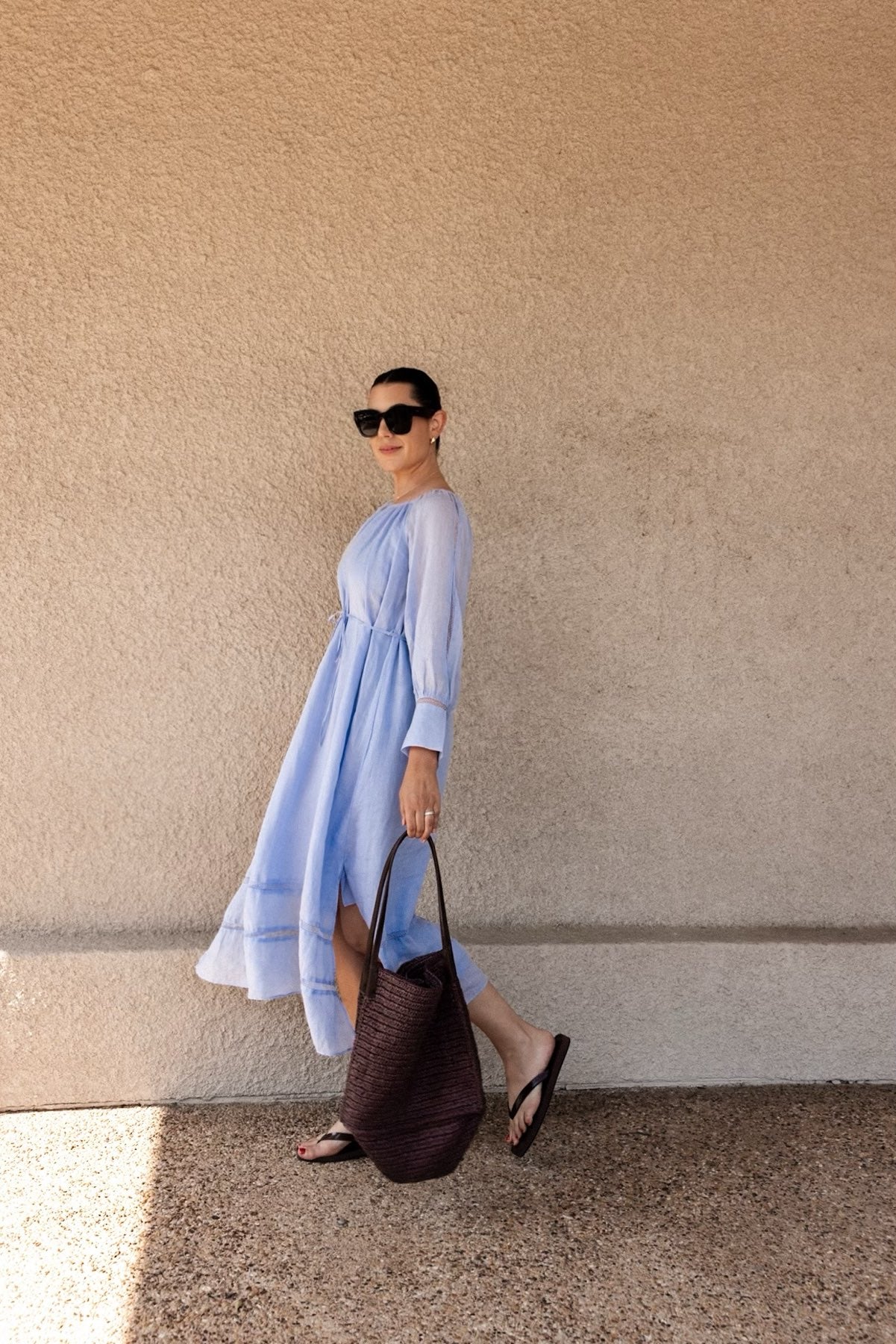 Large handknotted packable tote bag