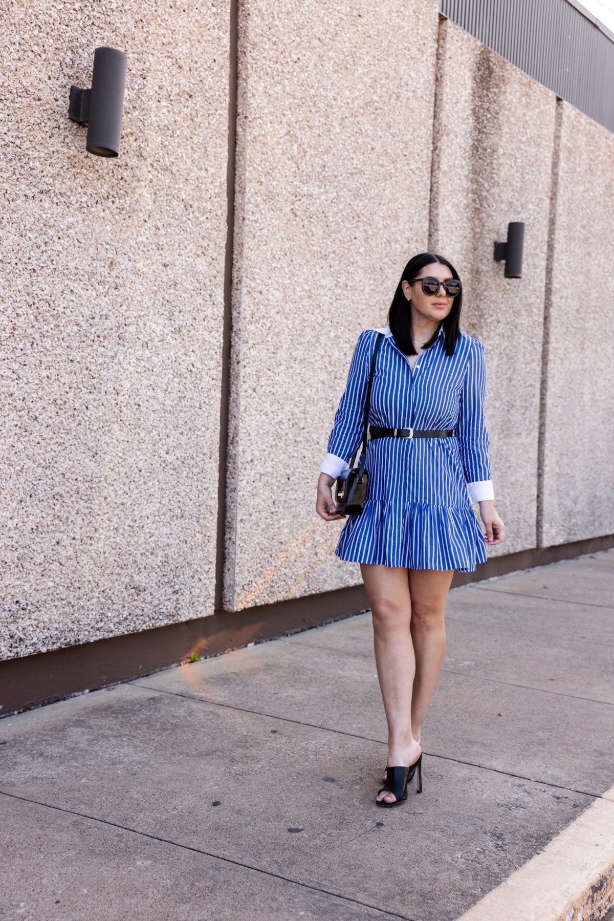 Tiered shirtdress in cotton poplin