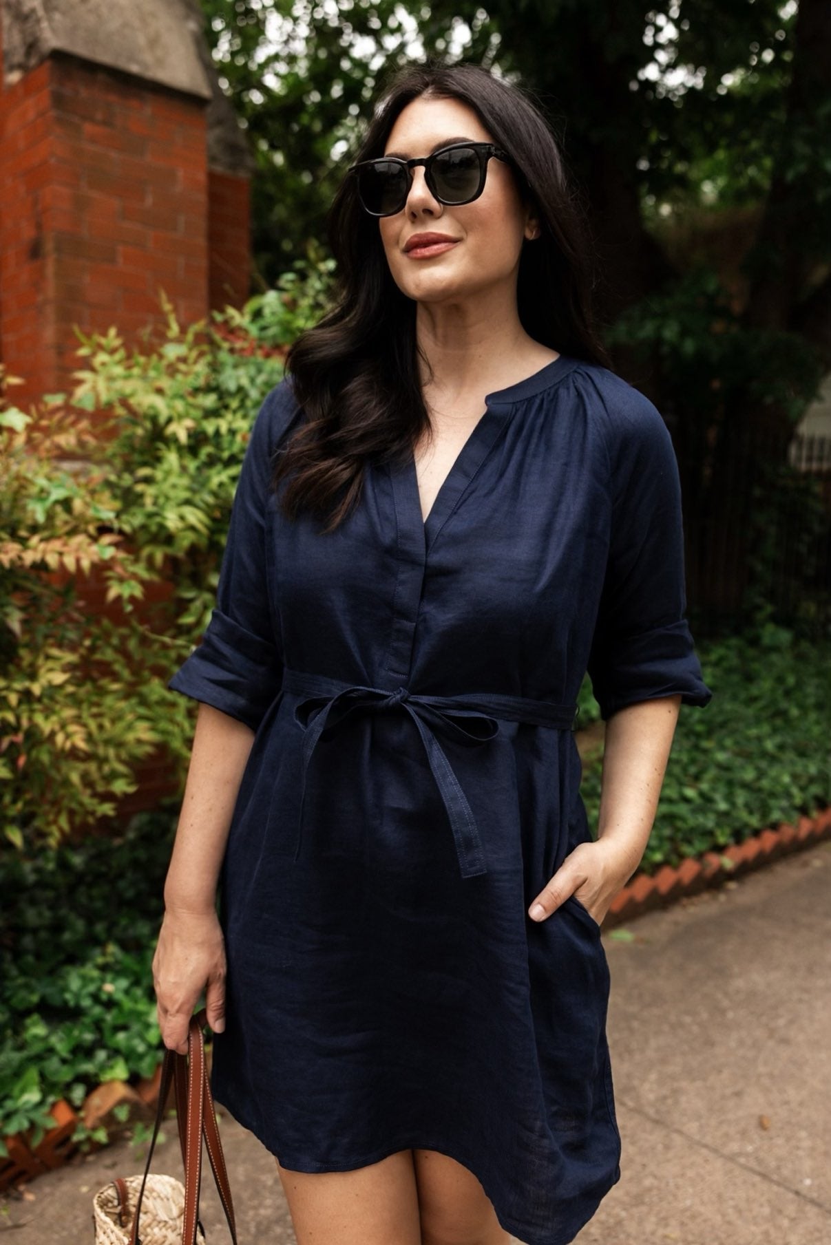 Cabana mini dress in linen