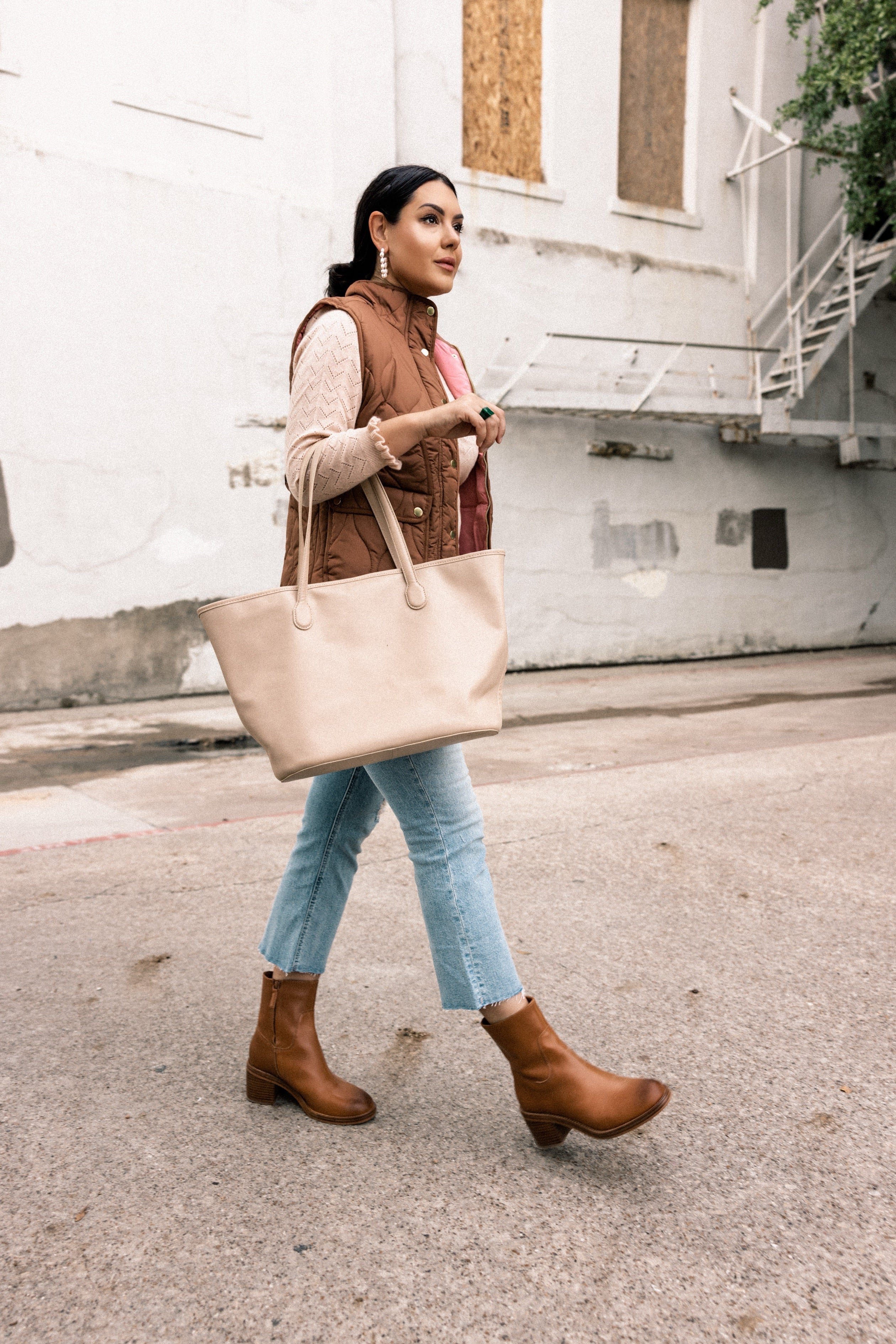 Stacked-heel ankle boots in leather