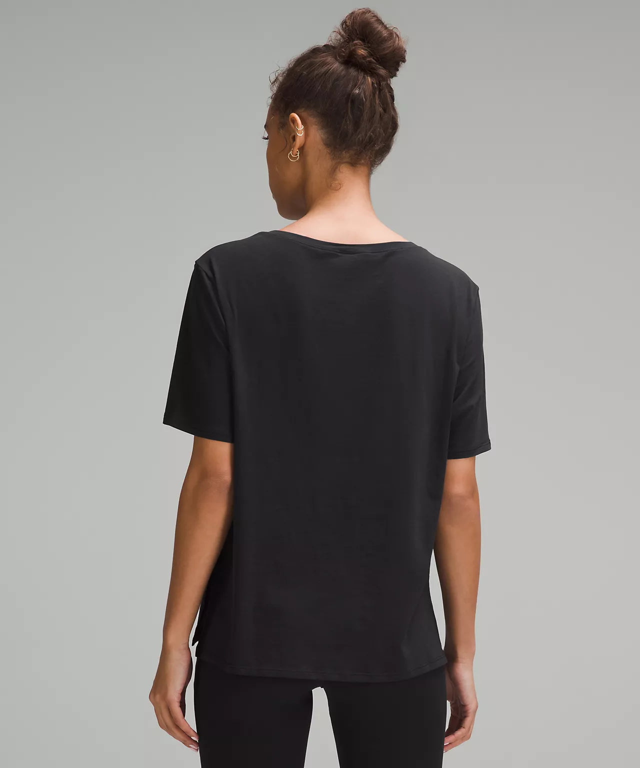 Relaxed-Fit Boatneck T-Shirt in black