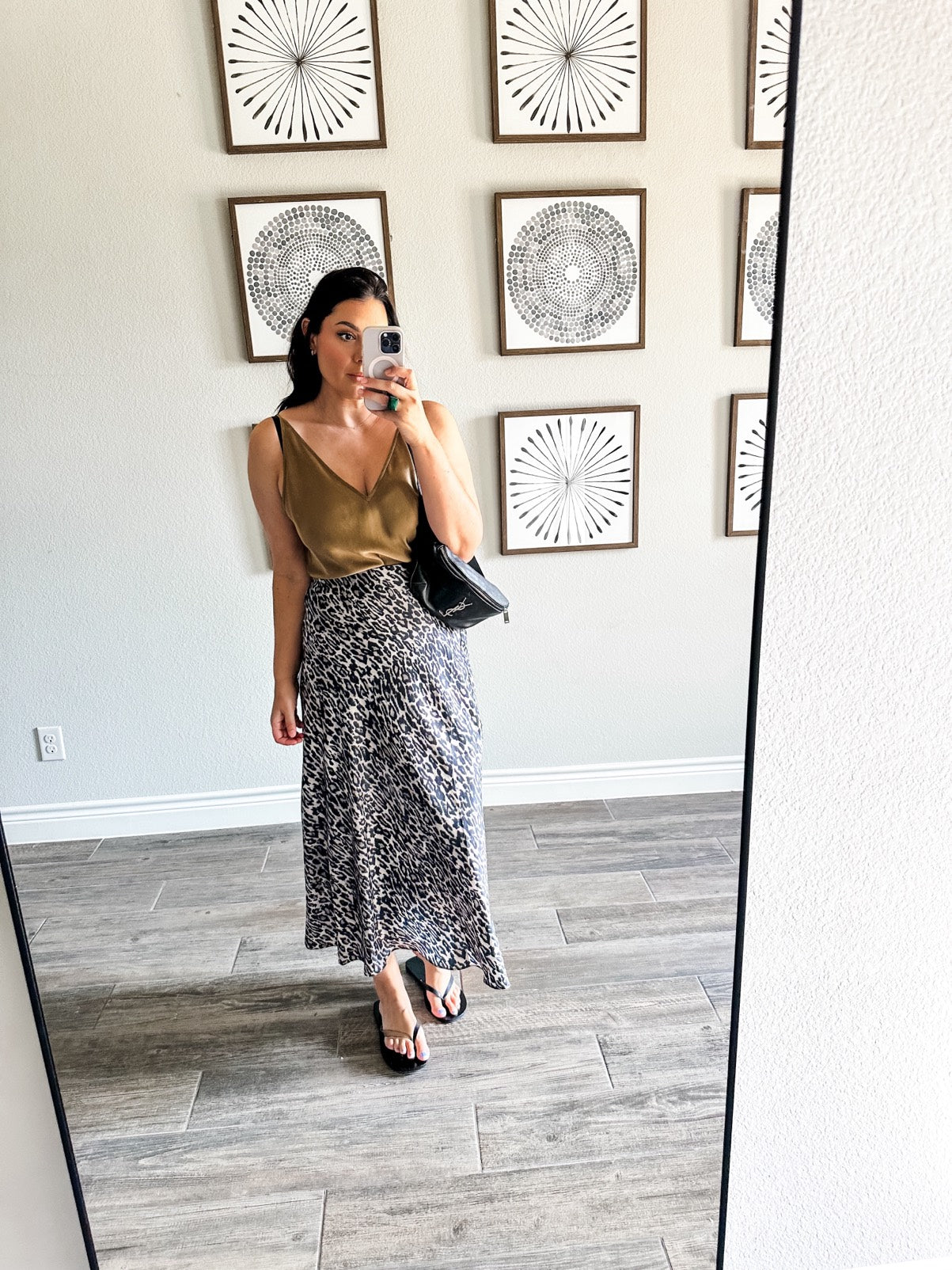 Bryony Leopard Print Slip Skirt