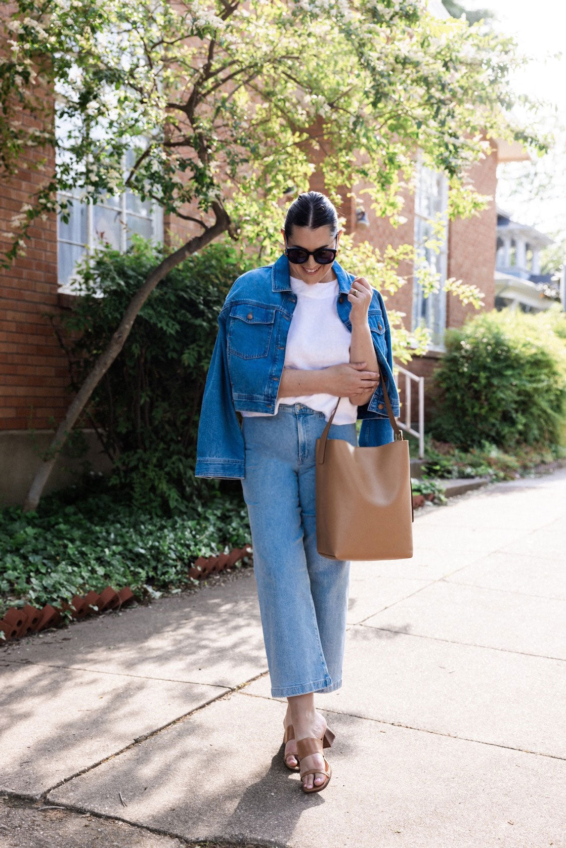 Button-Front Denim Jacket