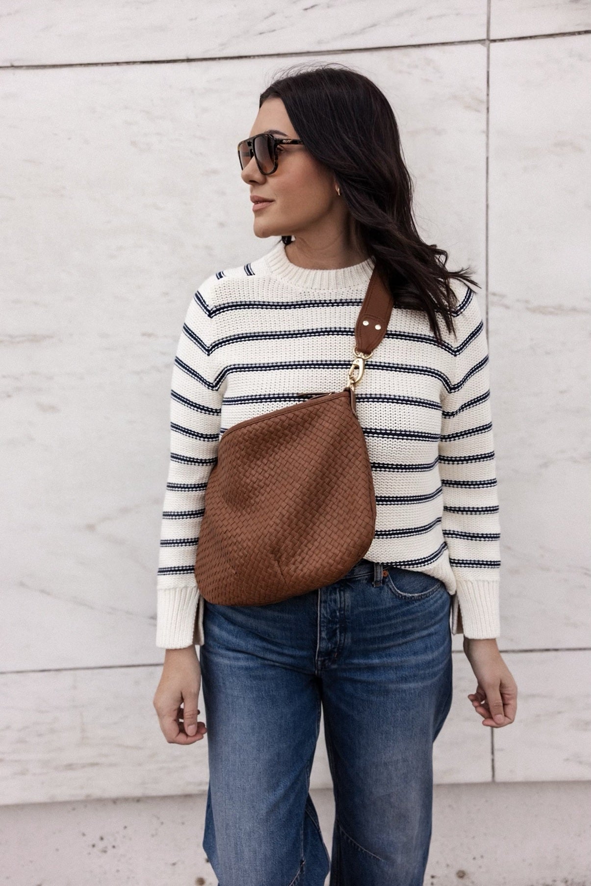 Italian Leather Crescent Shoulder Bag