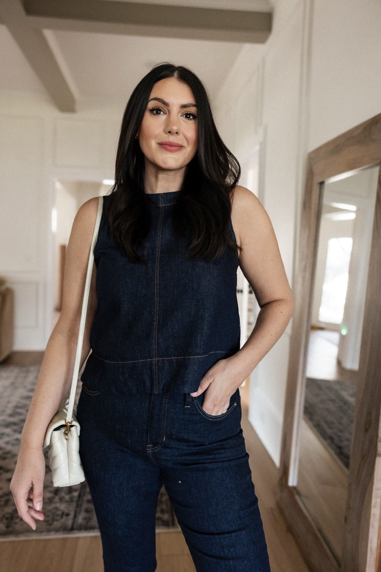 Denim Boxy Shell Top in Essex Wash