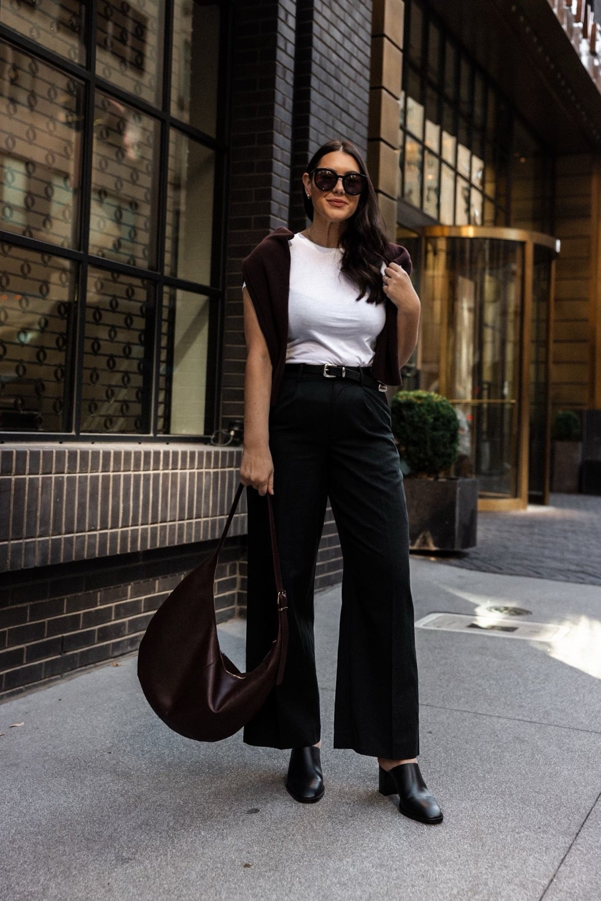 Slouchy Straight Pants in Drapey Twill