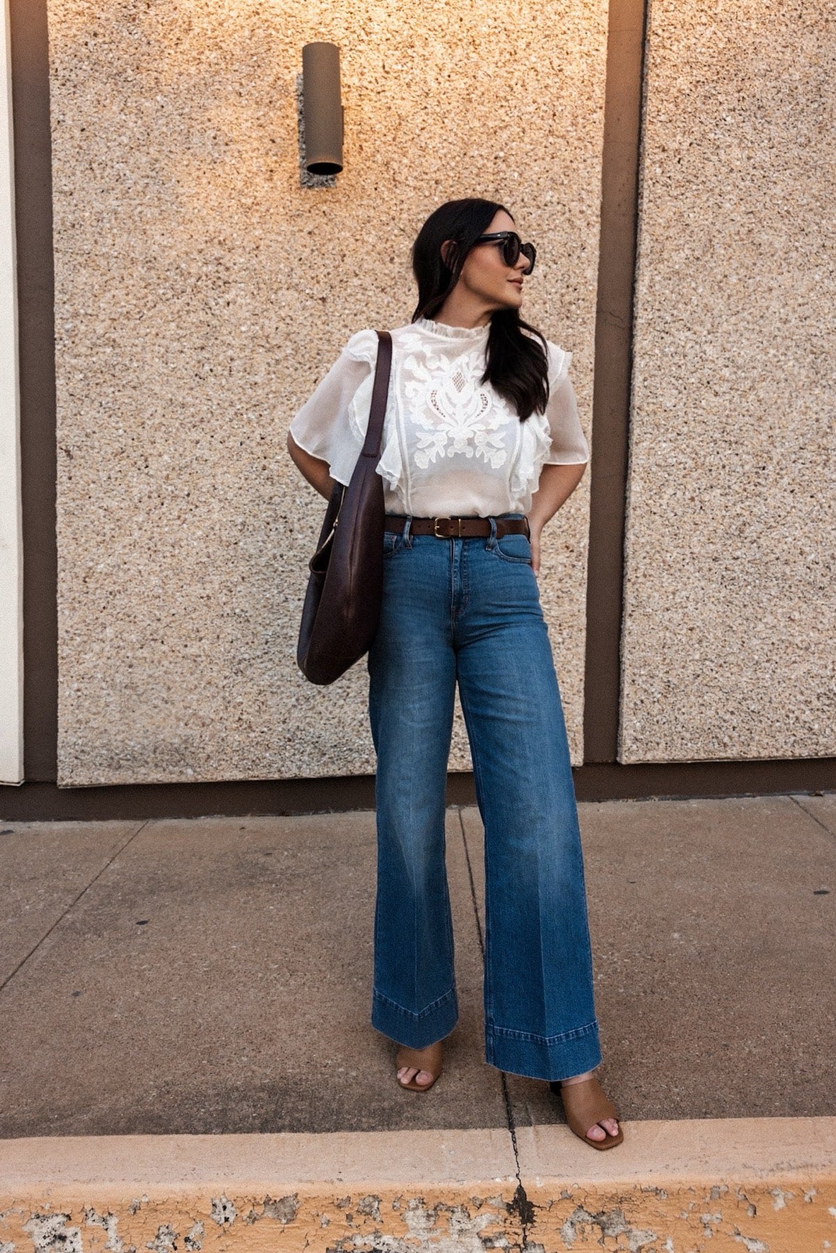 Wide-leg denim Trouser