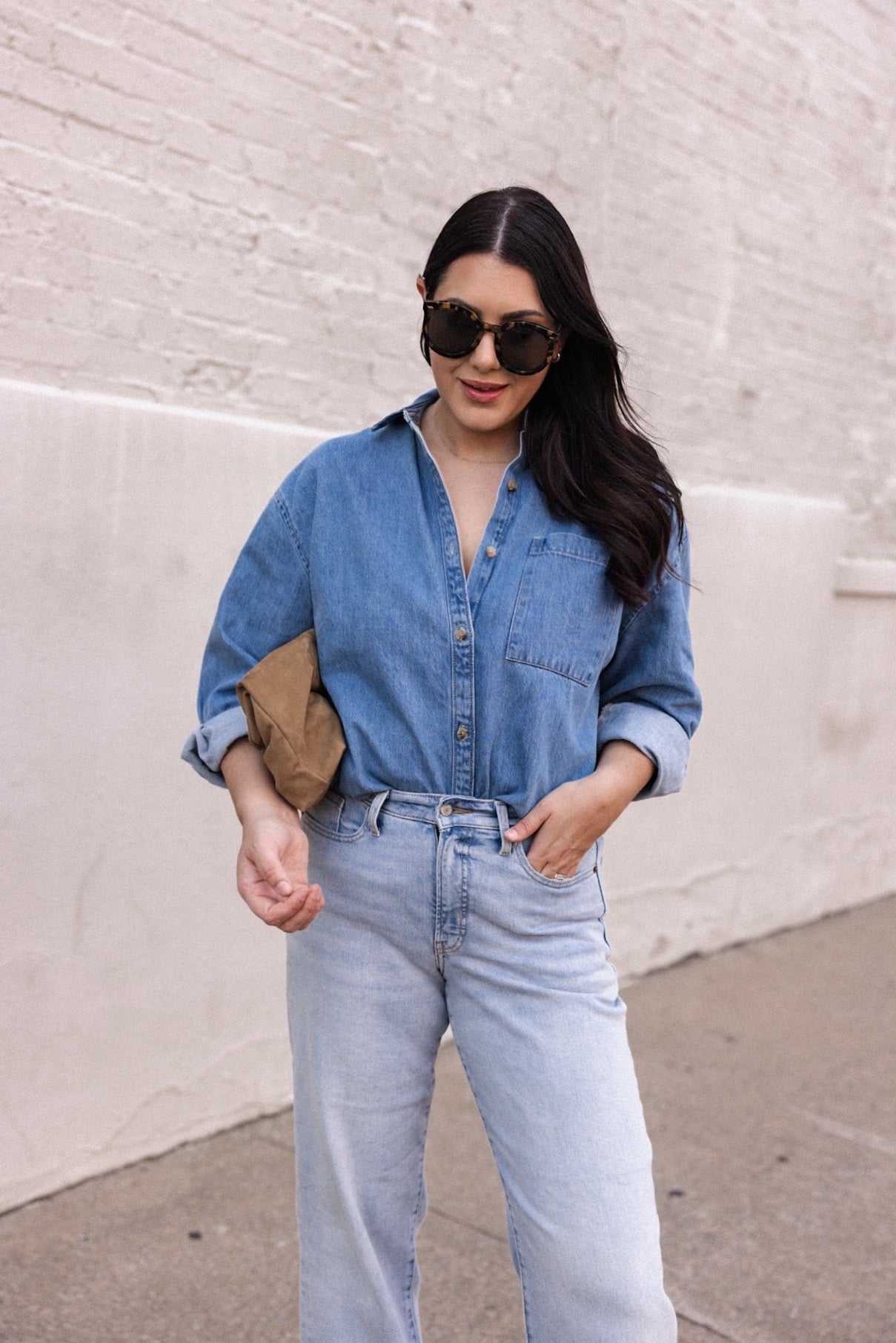 Boyfriend Button-Down Jean Tunic